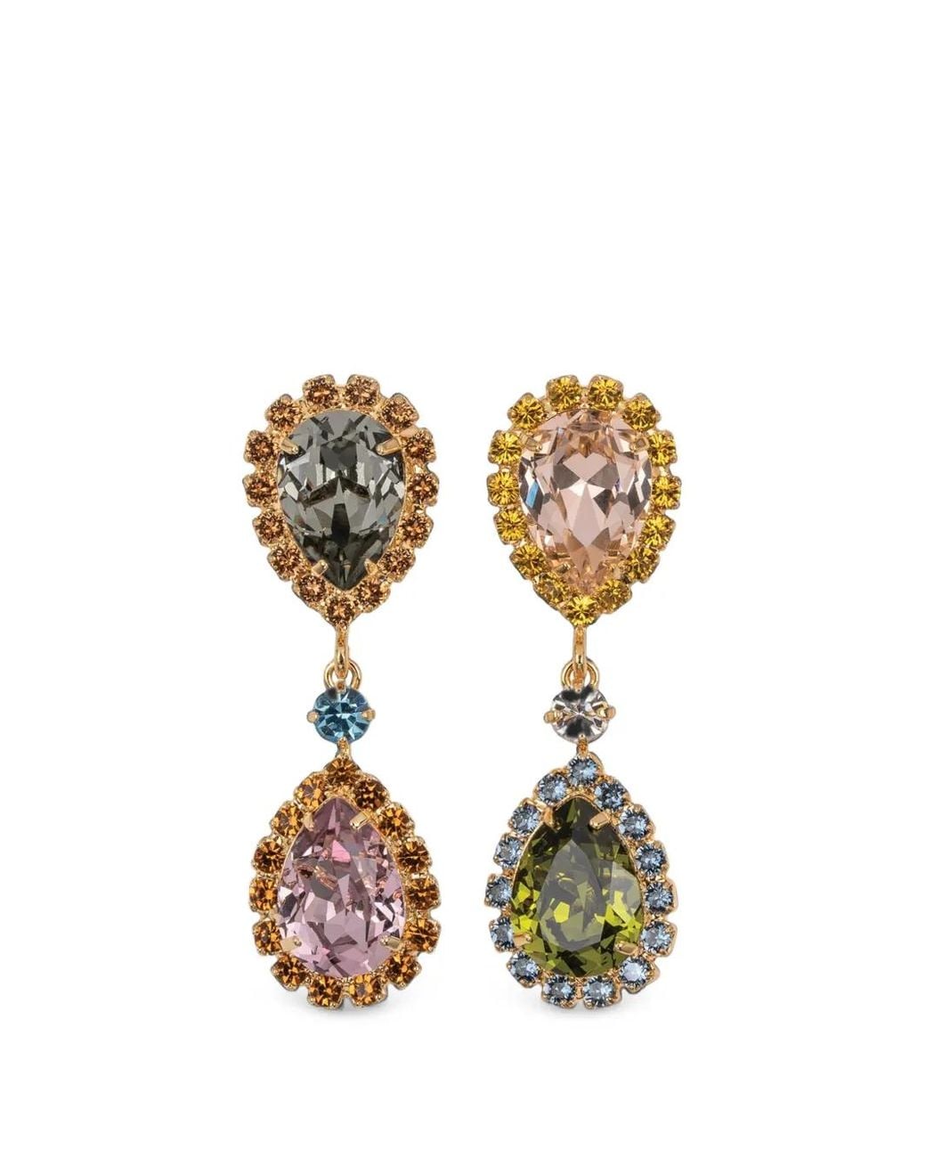 Jennifer Behr Metallic Marinella Crystal-Embellished Drop Earrings