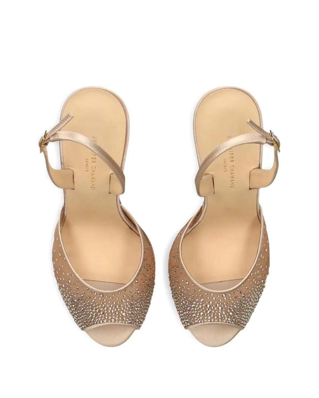 JENNIFER CHAMANDI White Antonio Crystal-Embellished Sandals