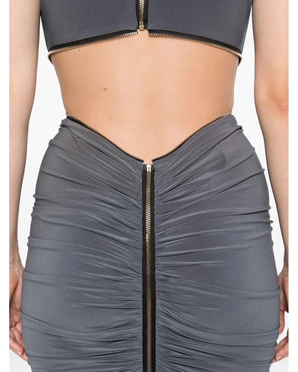 MITILIANE COUTURE Blue Zipped Cut-Out Mini Dress