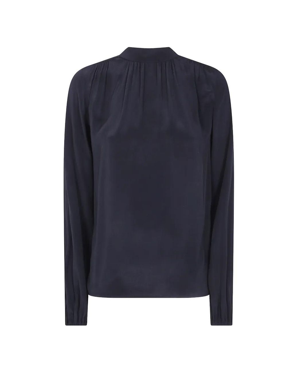 N°21 Blue Pussy-Bow Long-Sleeve Blouse