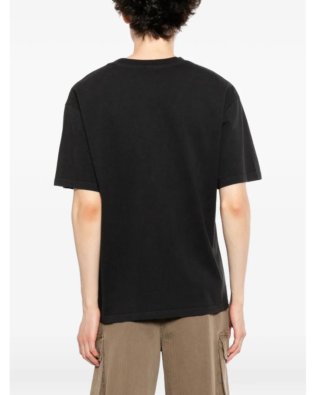 Melt Black Graphic-Print Round Neck T-Shirt for men
