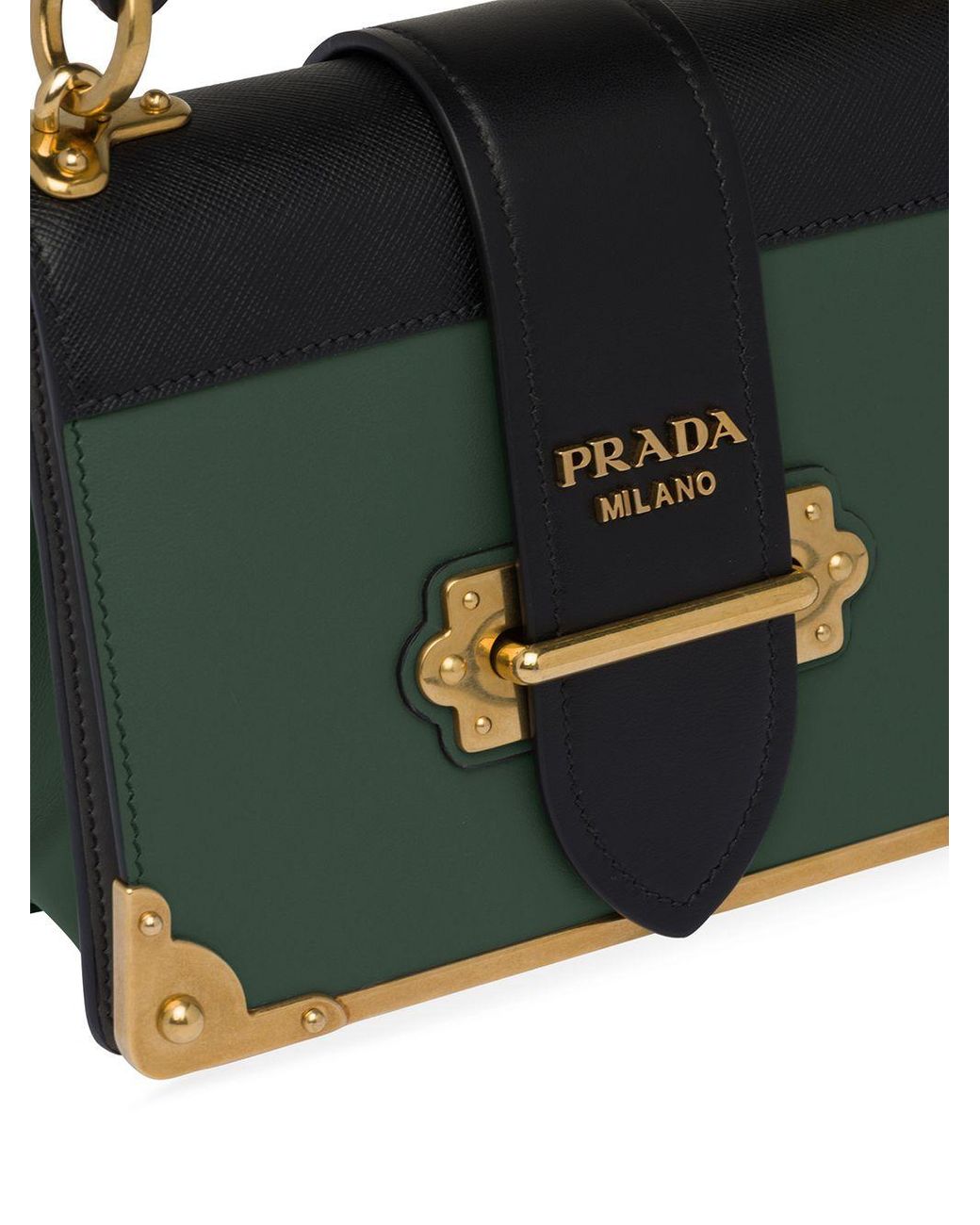 Prada Light Green Matte Calfskin Leather Cahier Crossbody Bag