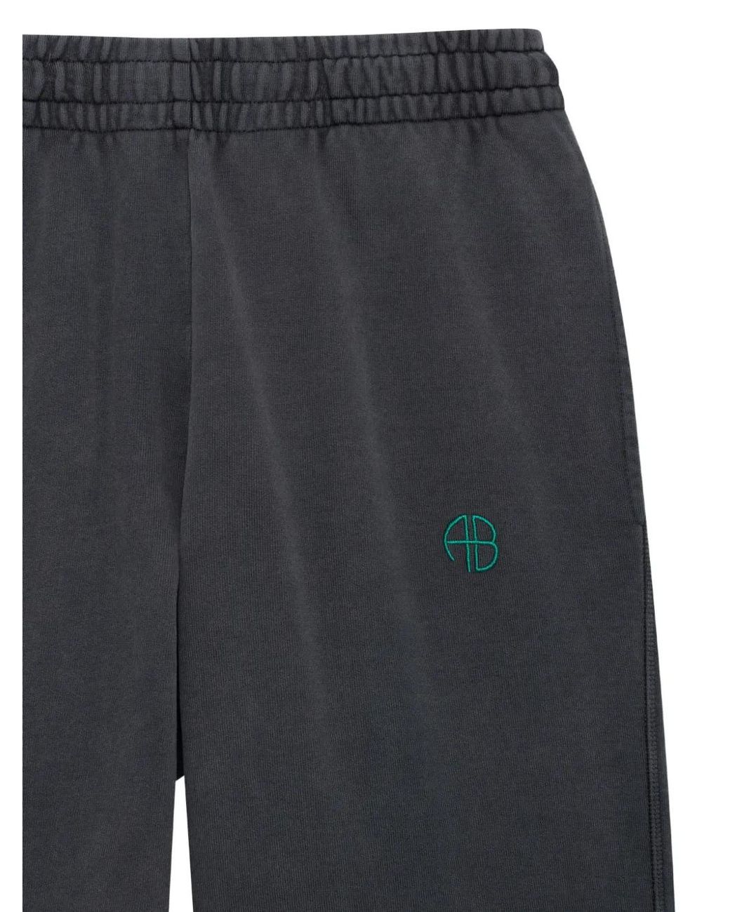Anine Bing Blue Karter Logo-Embroidered Track Pants