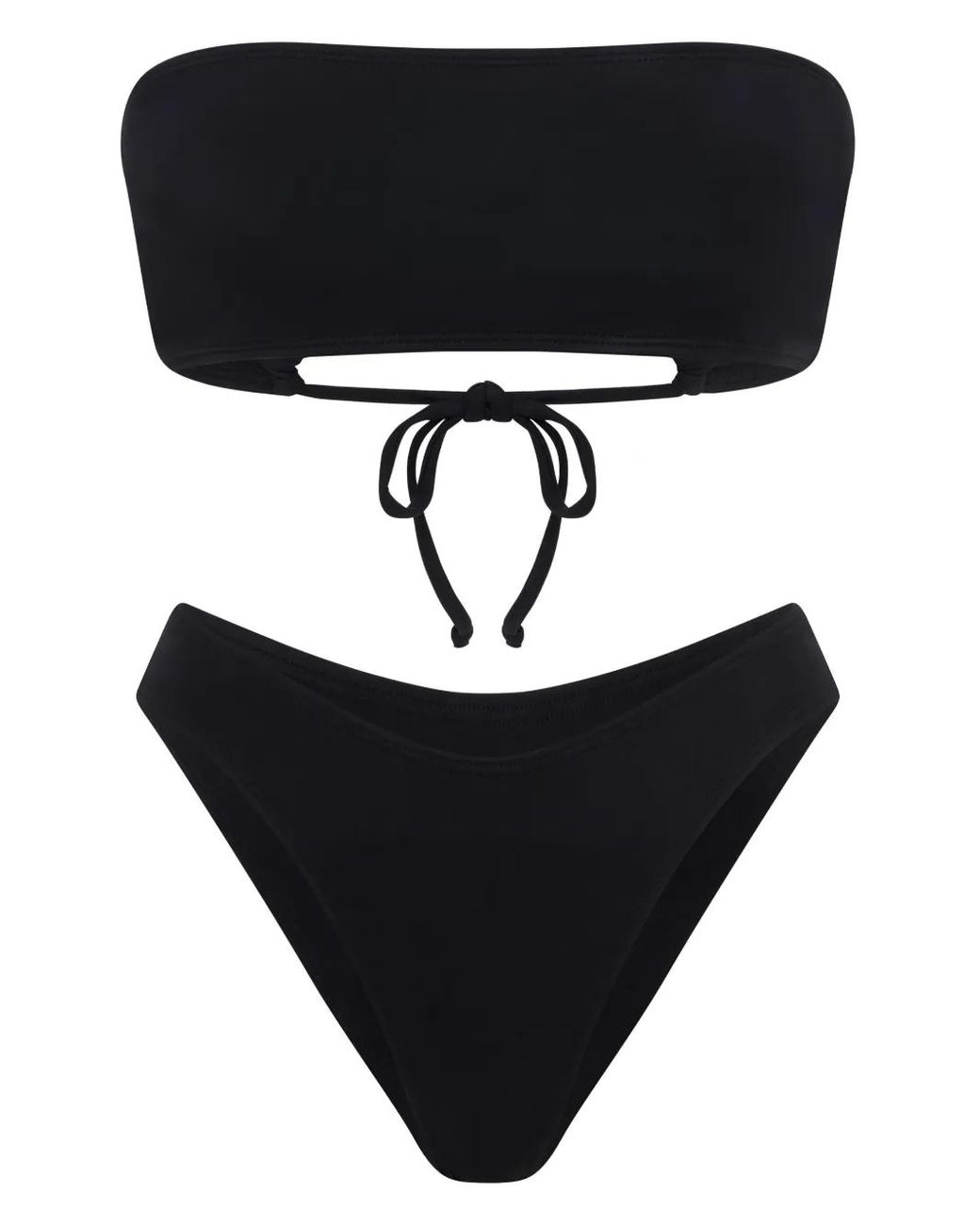 Let's Swim Black Bandeau Bikini Top