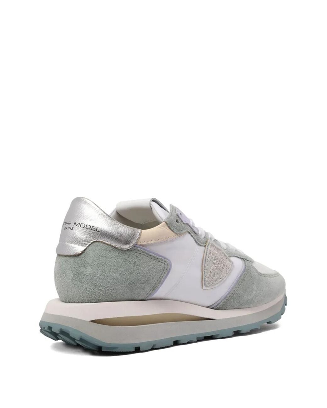 Philippe Model White Tropez Haute Suede-Panelling Sneakers