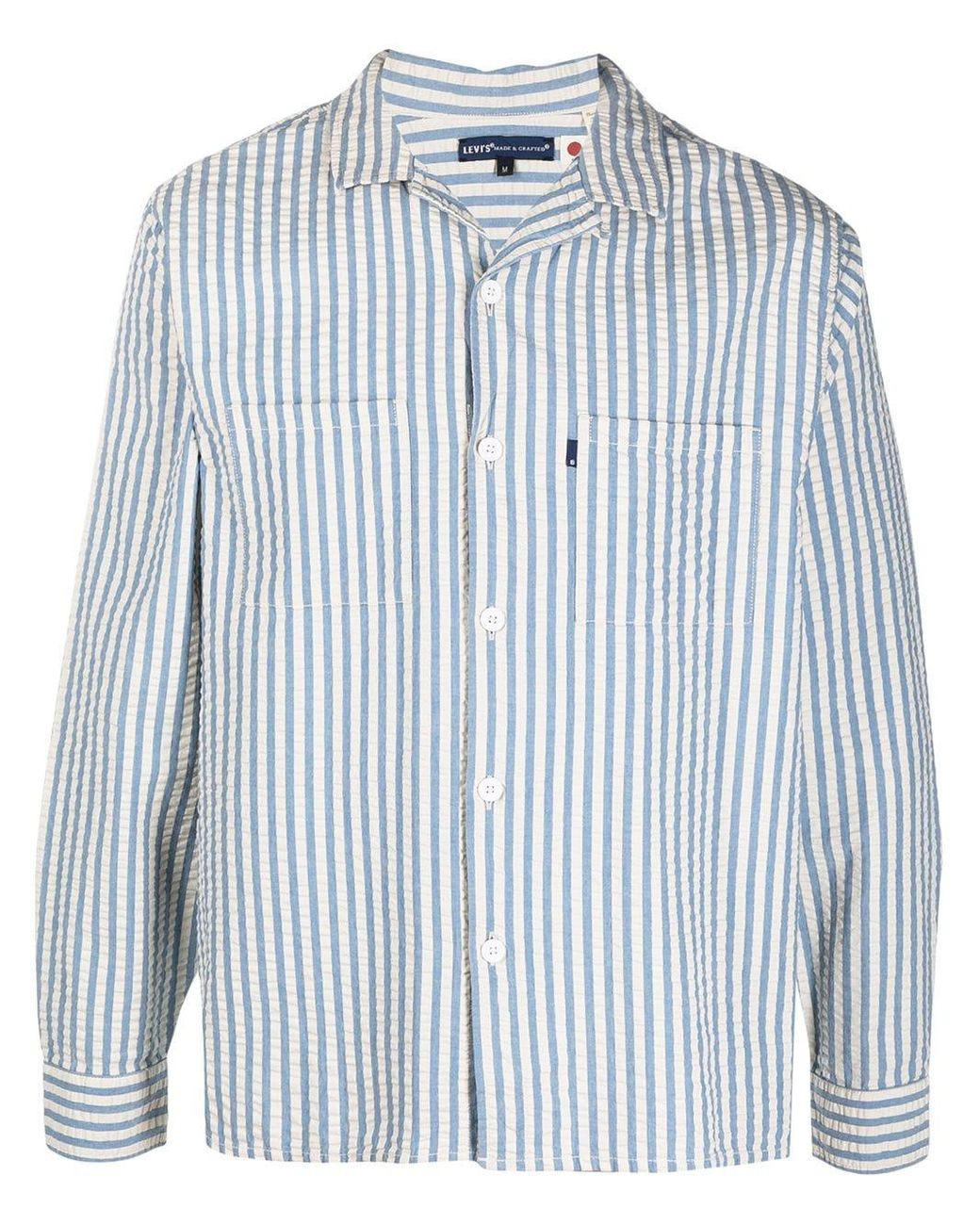 Levi's Seersucker Striped Long-sleeve Shirt in Blue for Men - Lyst