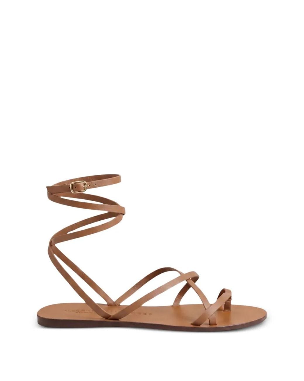 Manebí Pink X Alex Rivière Studio Valentina Wrap-Around Leather Flat Sandals