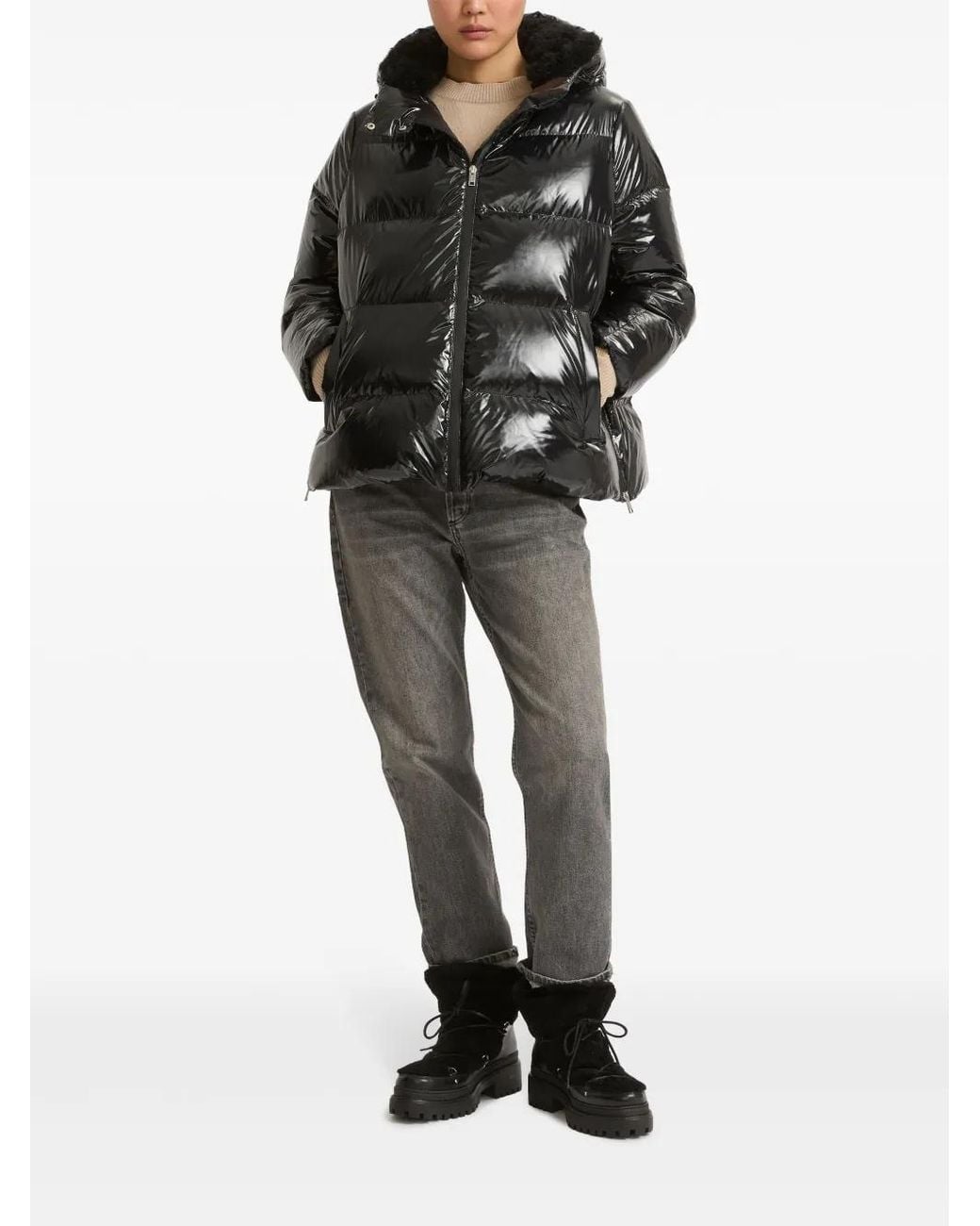 Yves Salomon Black Duck-Down Padded Jacket