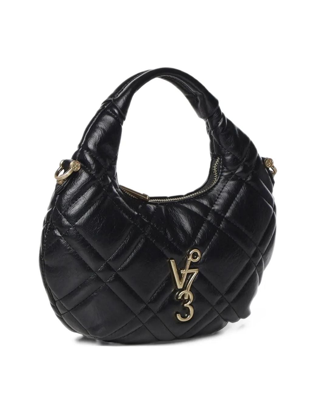 V73 Black Mini Diaspro Quilted Tote Bag