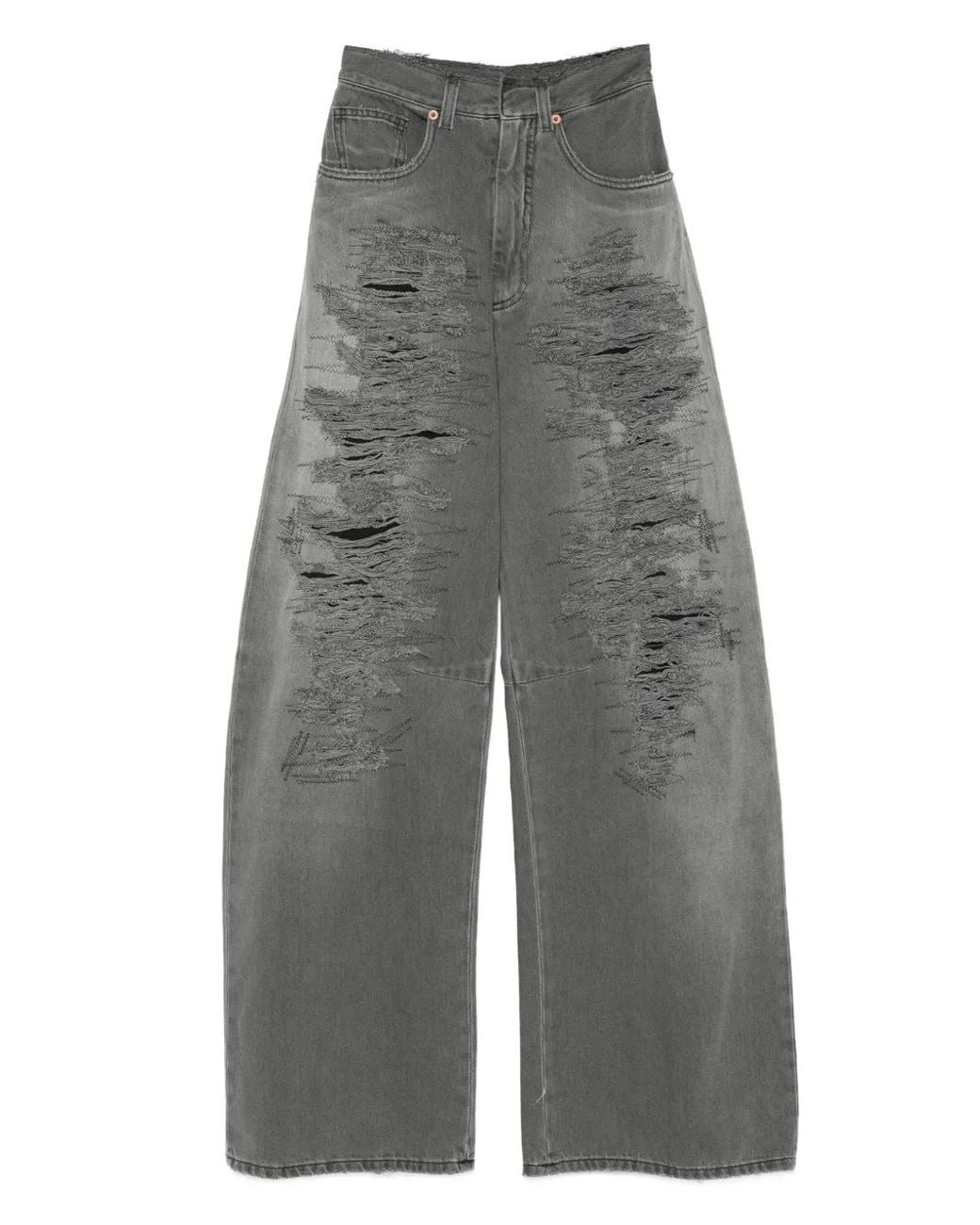 MM6 by Maison Margiela Gray Distressed Jeans