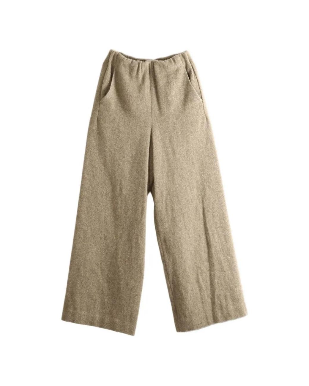 TAIGA TAKAHASHI Natural Elasticated Wide-Leg Trousers