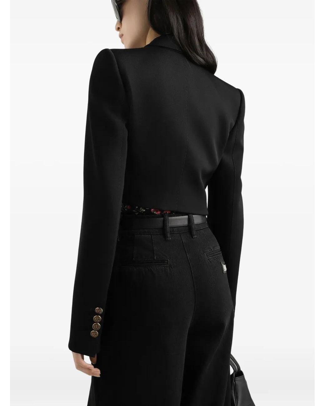 Dolce & Gabbana Black Double-Breasted Buttoned Jacket