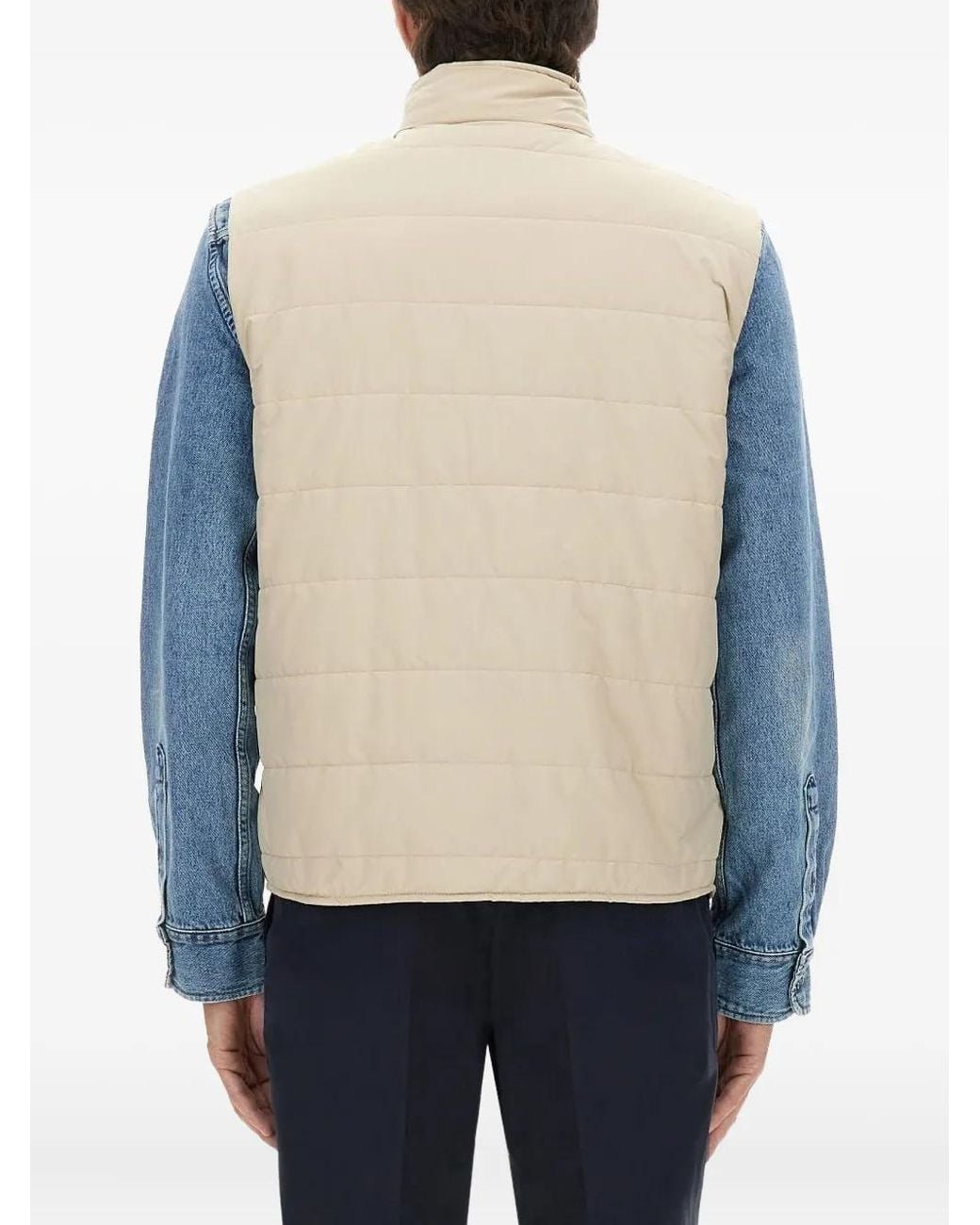 Fay Blue Quilted Zipped Gilet for men