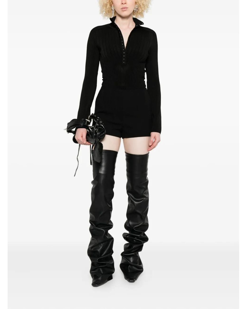 Mugler Black Pleated Shorts