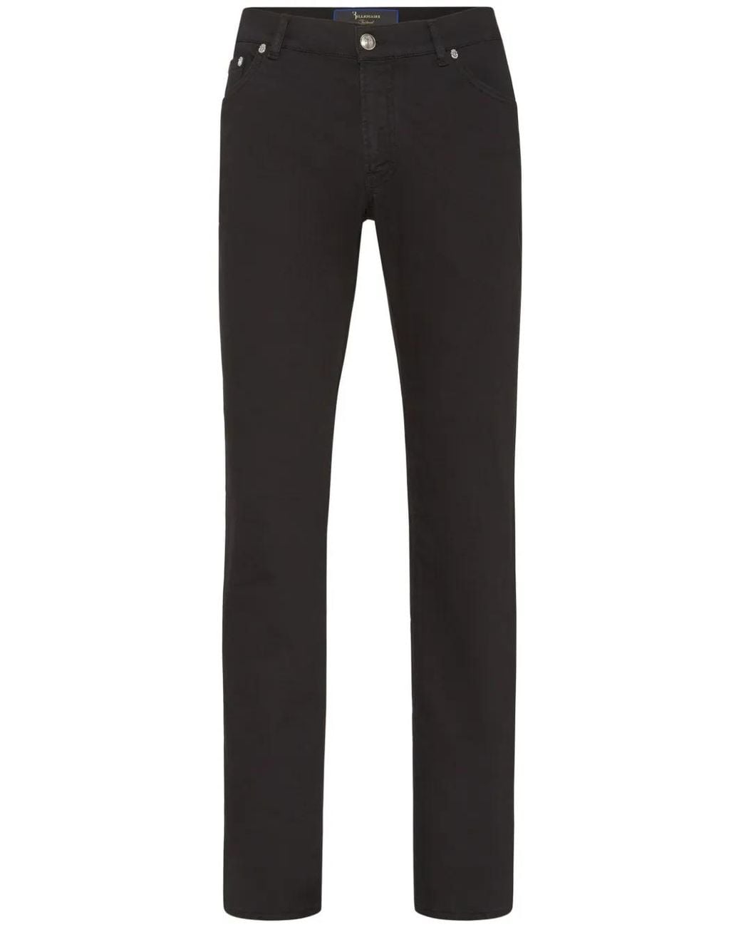 Billionaire Black Crest-Motif Straight-Leg Jeans for men