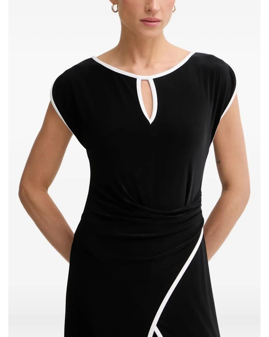 Joseph Ribkoff Black Contrast-Trim Jumpsuit