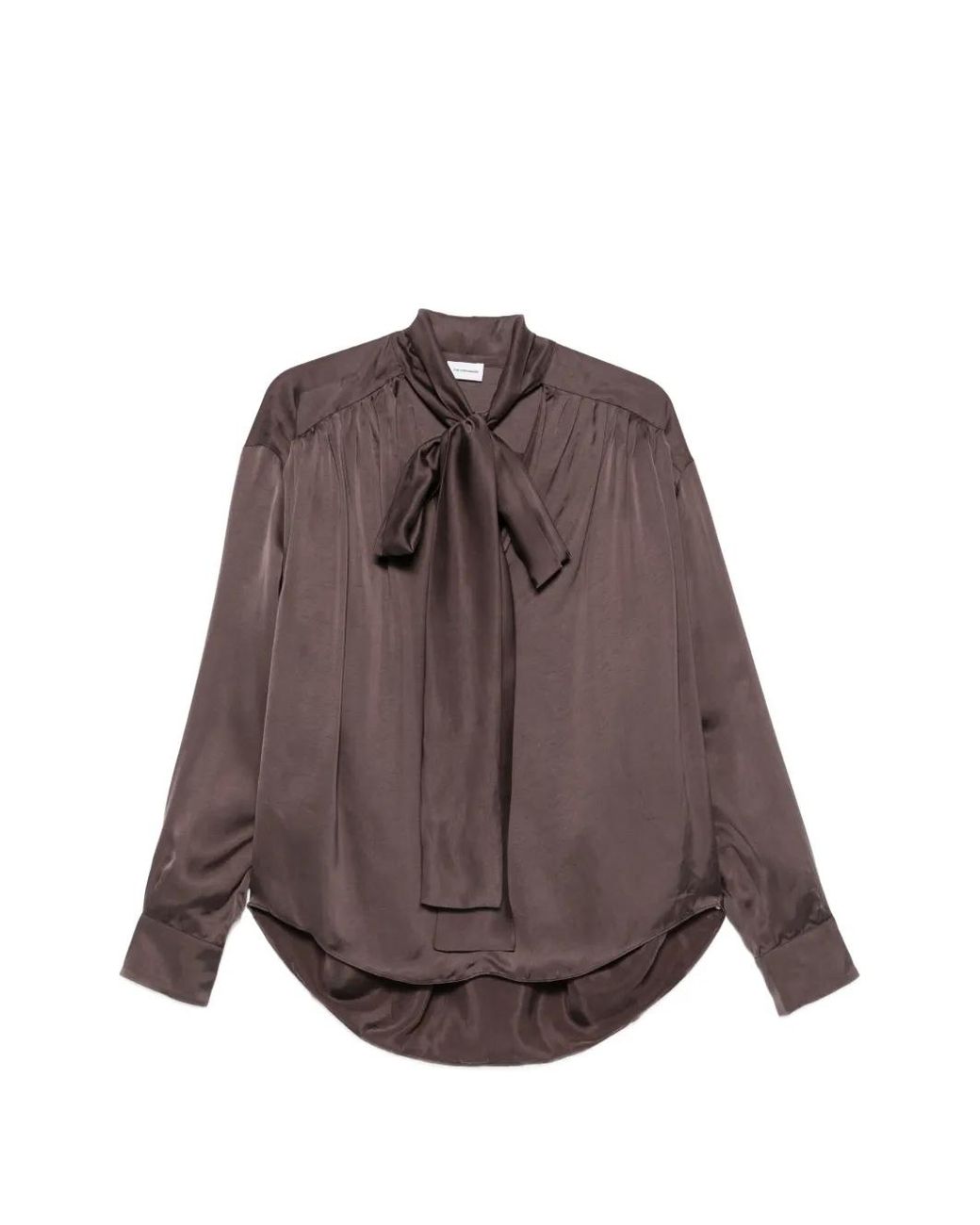 ANDAMANE Brown Mathilda Gathered Blouse