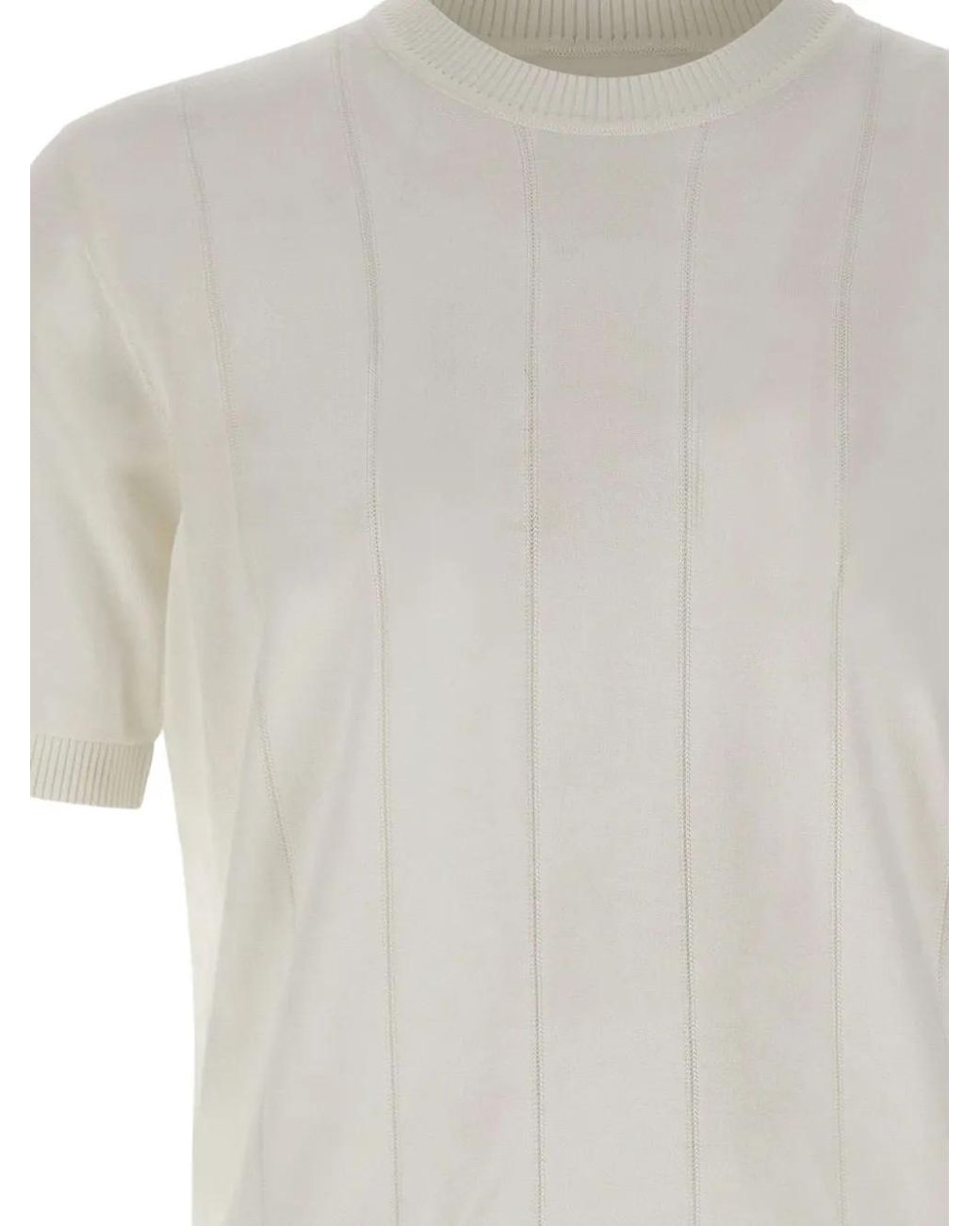 Kangra White Ribbed Short-Sleeve Sweater for men