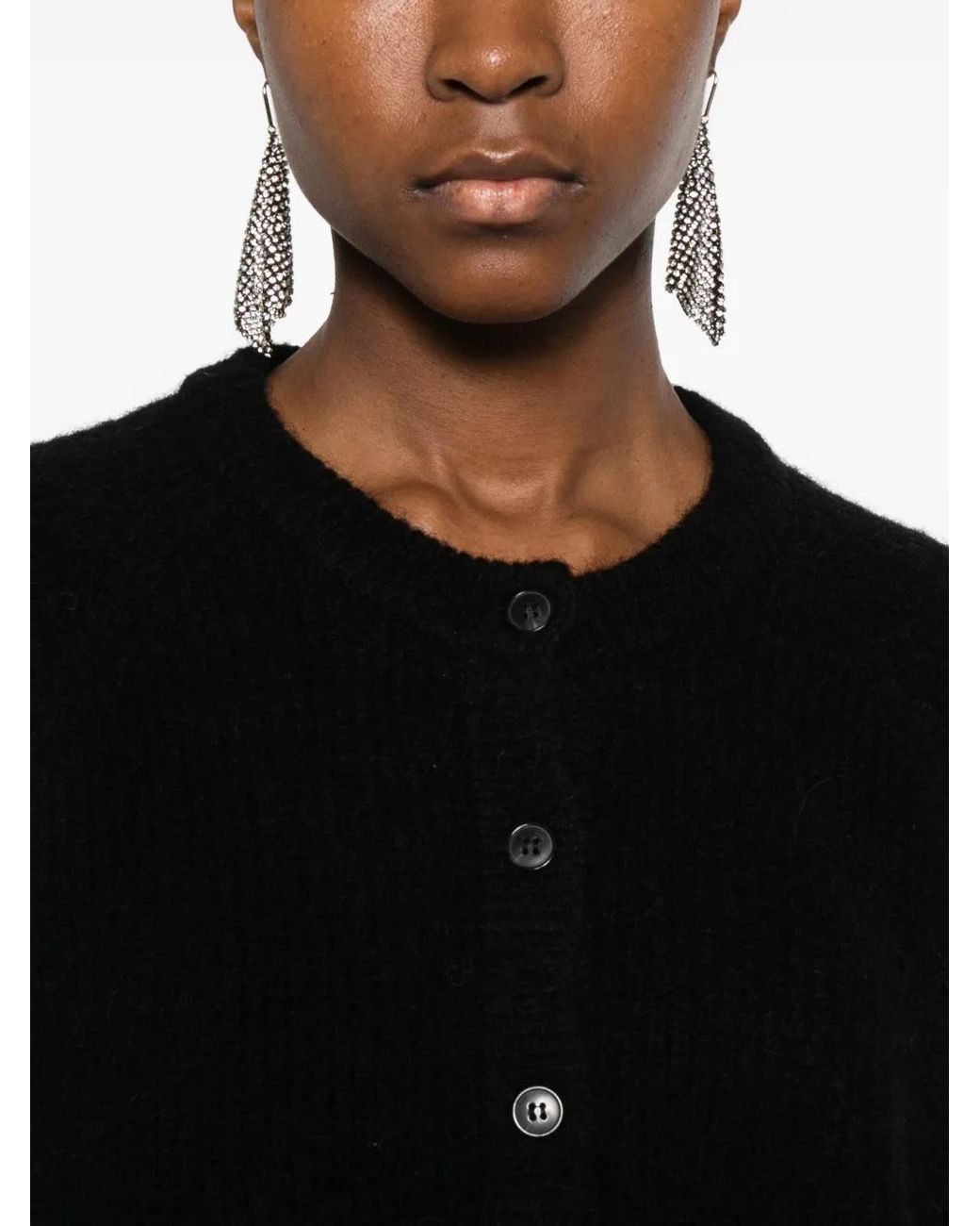 IRO Black Crew-Neck Cardigan