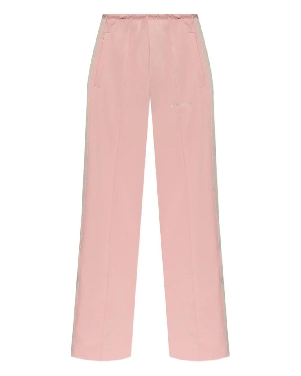 Palm Angels Pink Logo-Embroidered Side-Stripe Track Pants