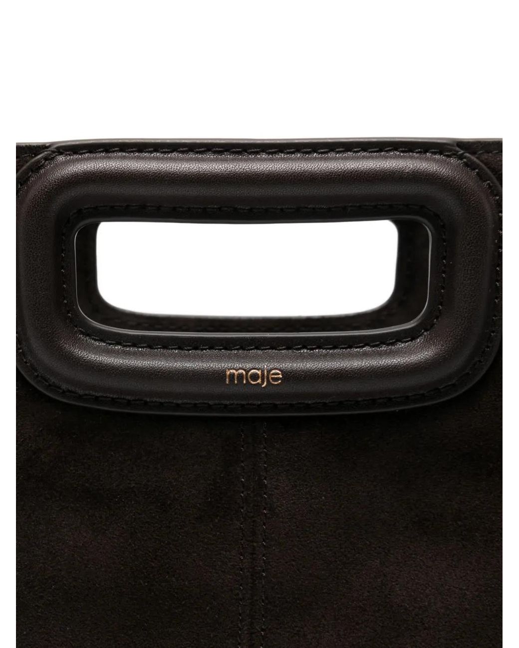Maje Black Fringe Leather Tote Bag