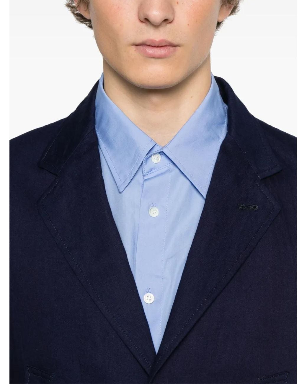 Yohji Yamamoto Blue Single-Breasted Blazer for men