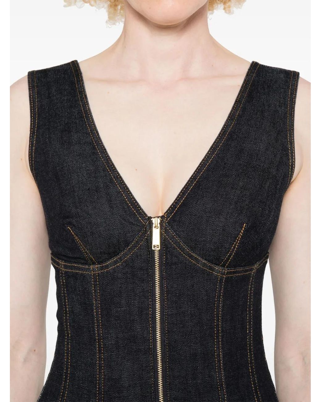 Self-Portrait Black Denim Dress