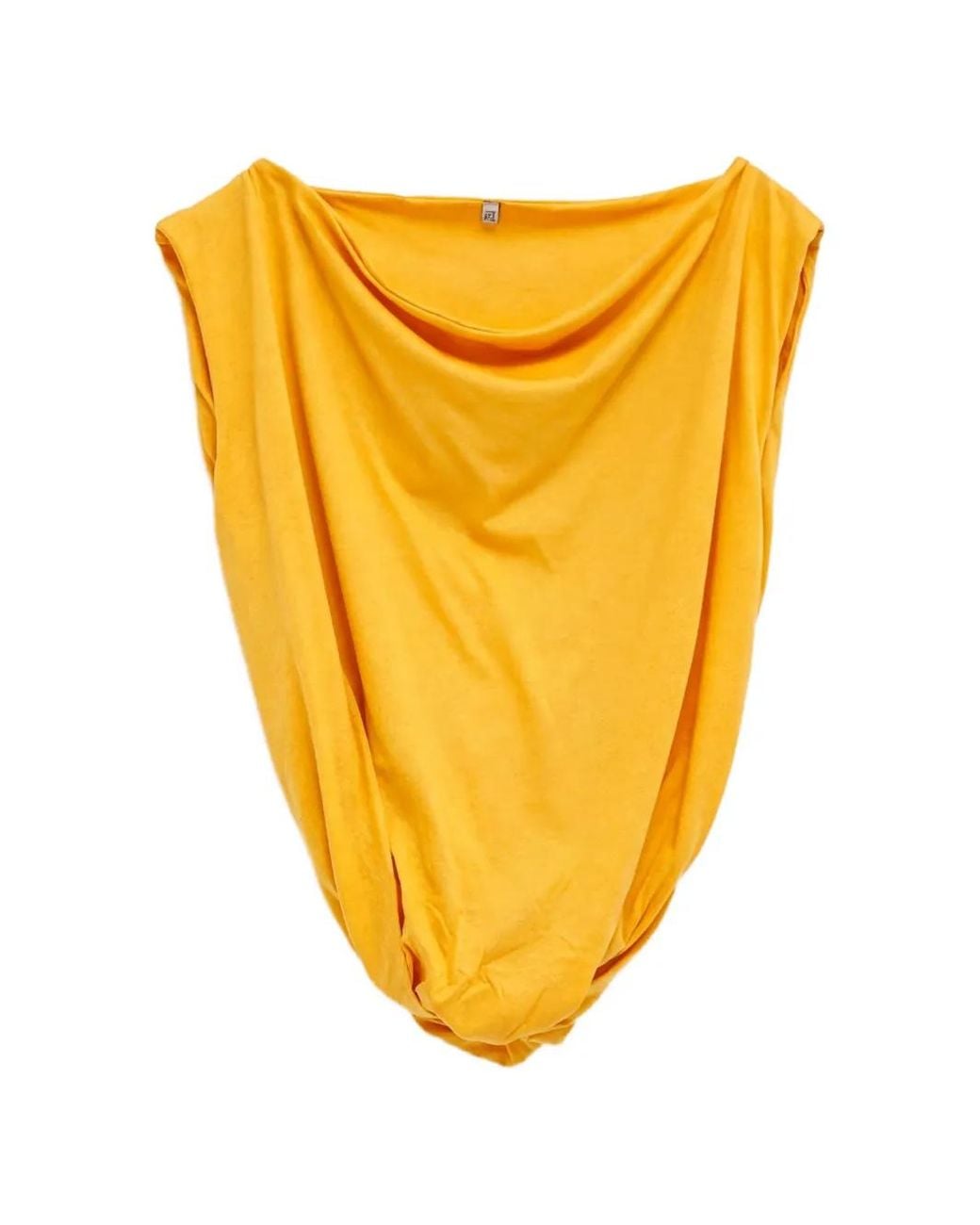 Baserange Orange Turn Draped Tank Top