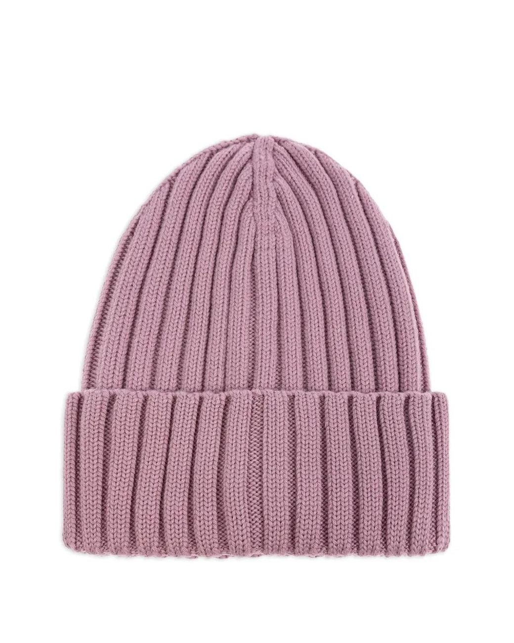 Moncler Pink Logo Wool Beanie