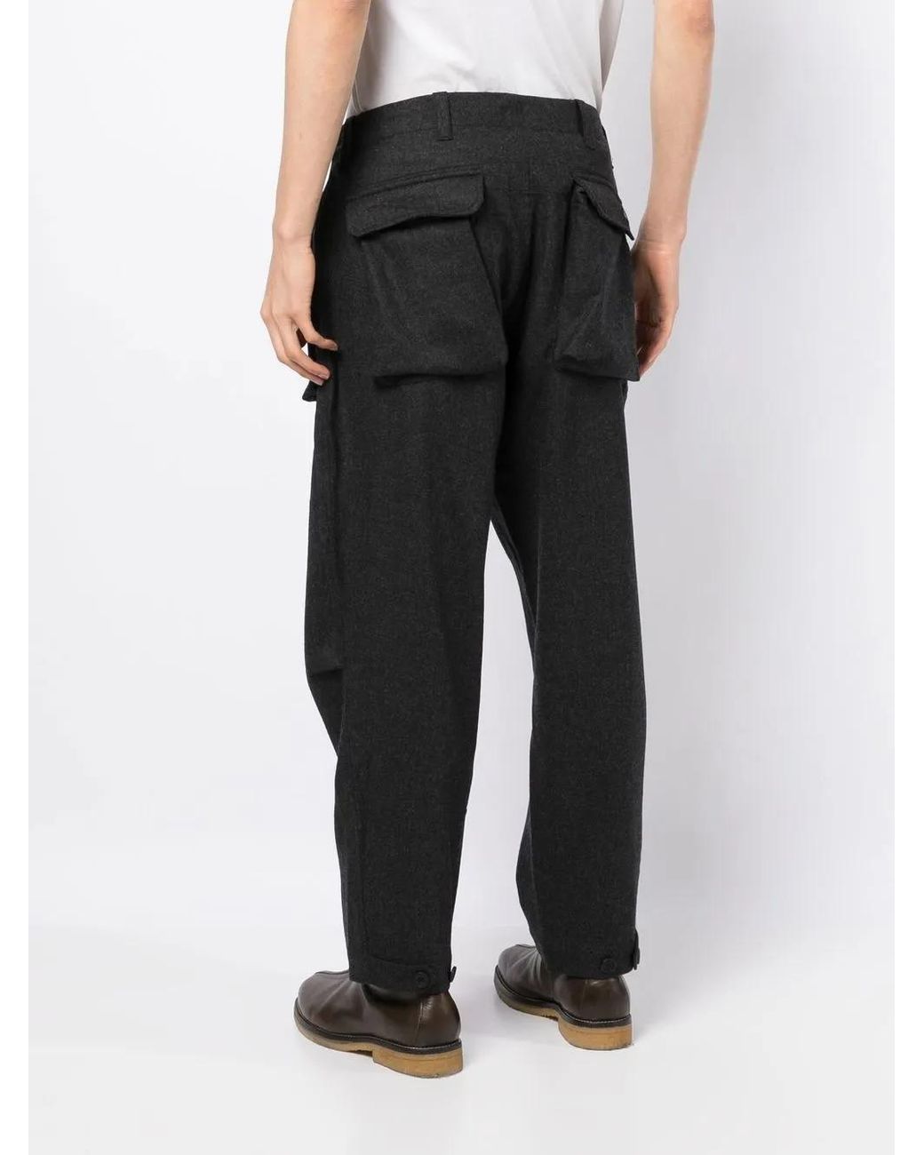 The Power for the People Black Flap-Pocket Straight-Leg Trousers for men