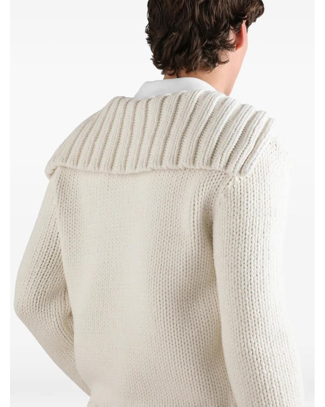 Dolce & Gabbana White Smooth-Knit Pullover With Logo for men
