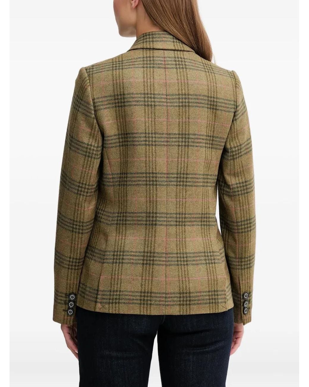Barbour Green Check-Pattern Blazer
