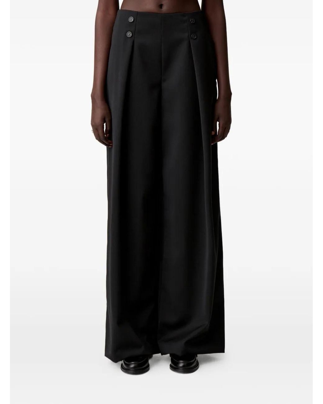 Claudie Pierlot Broek Met Knoopdetail in het Black