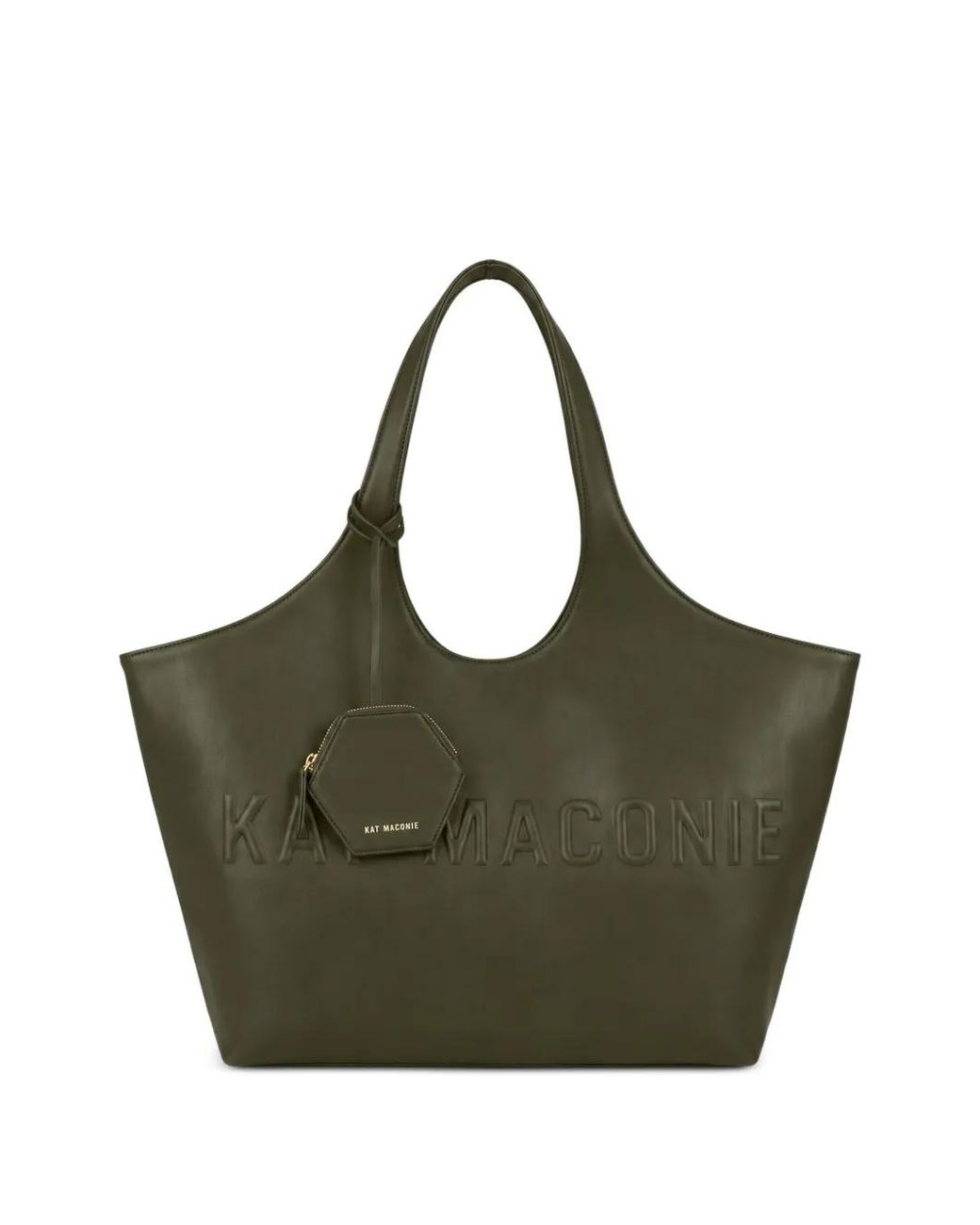 Kat Maconie Green Large Brooklyn Logo-Embossed Shoulder Bag
