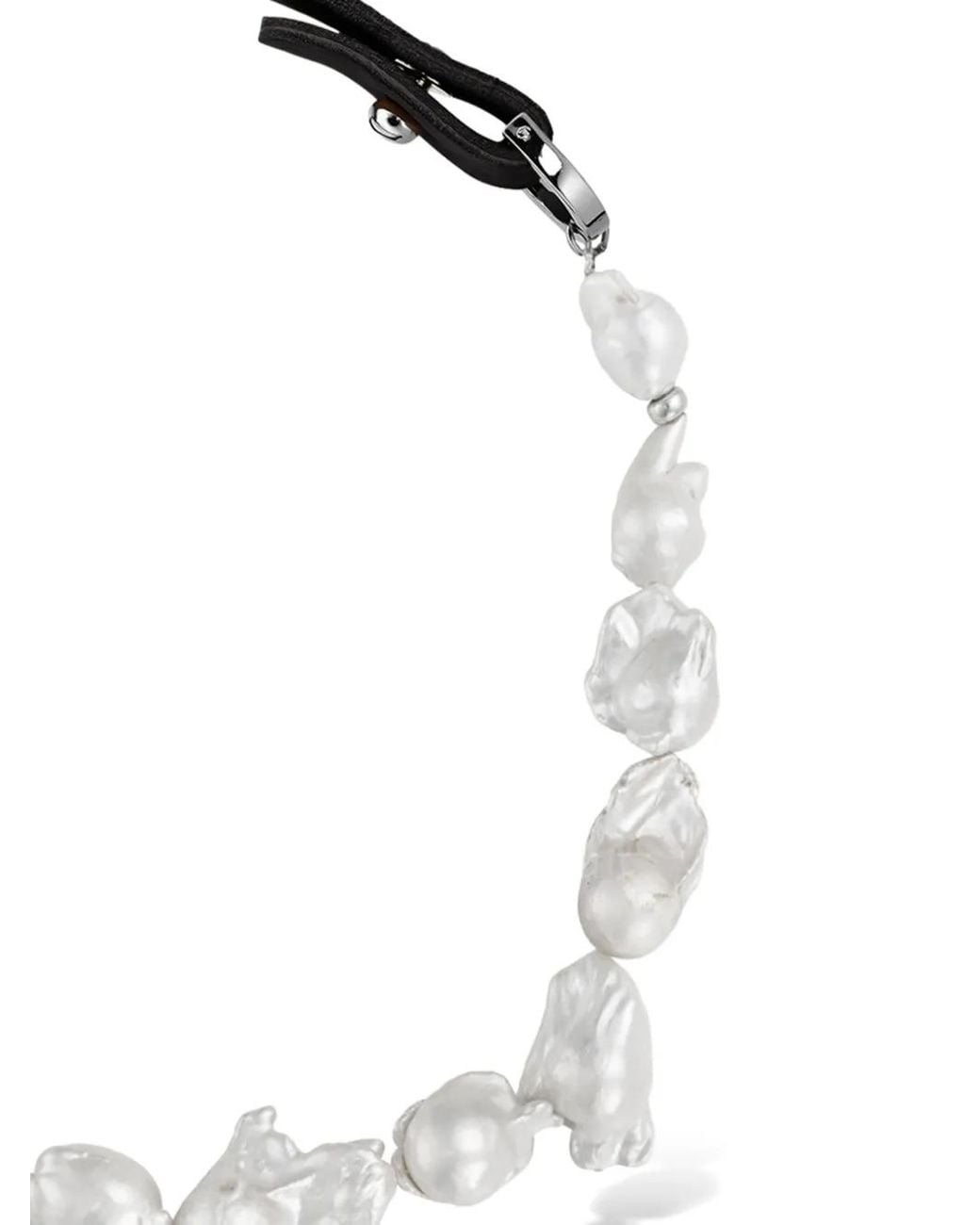 Elle Macpherson White X Sonia Argint Collier À Perles Baroques