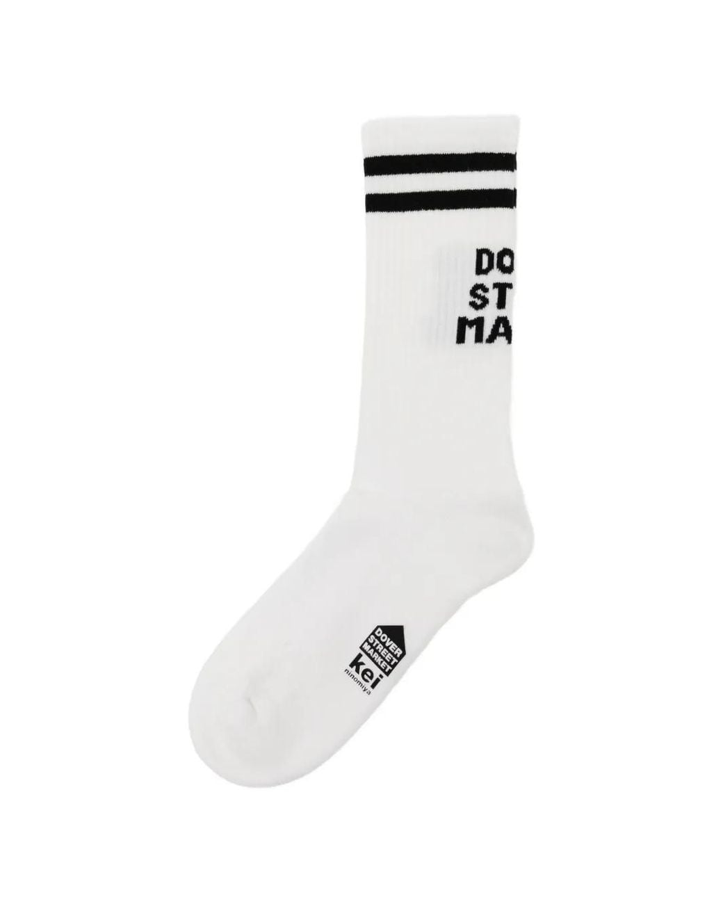 Noir Kei Ninomiya White Logo-Detail Ribbed-Cuff Socks