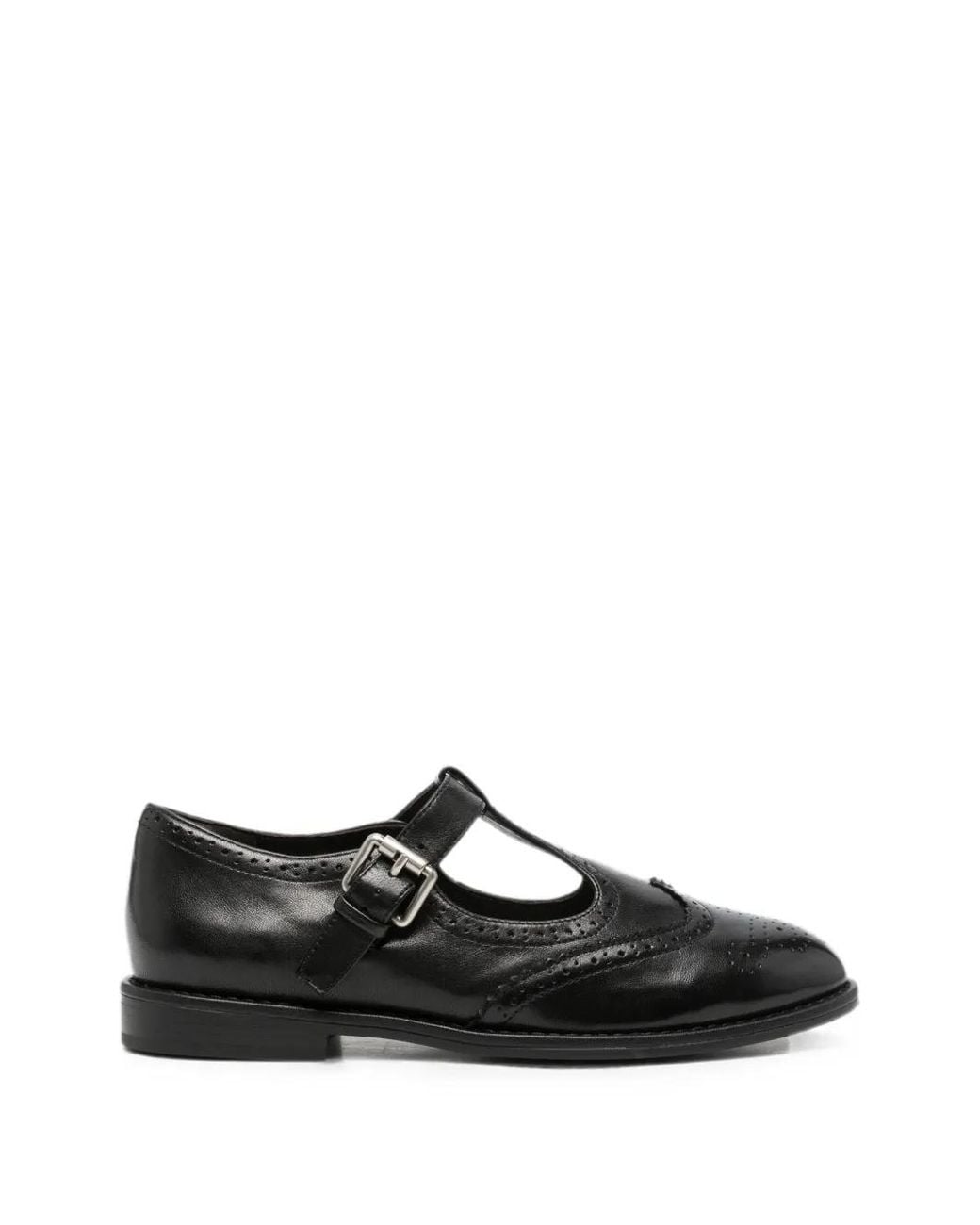 ADRIANNA FERETTI Black Chaussures À Bride Salomé Et Détails Façon Richelieus