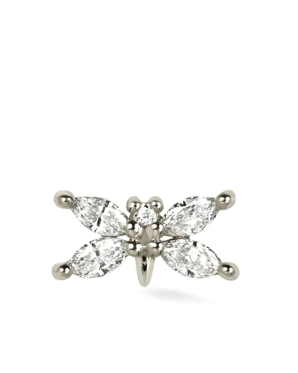 Lark & Berry White 14Kt Butterfly Diamond Stud Earring