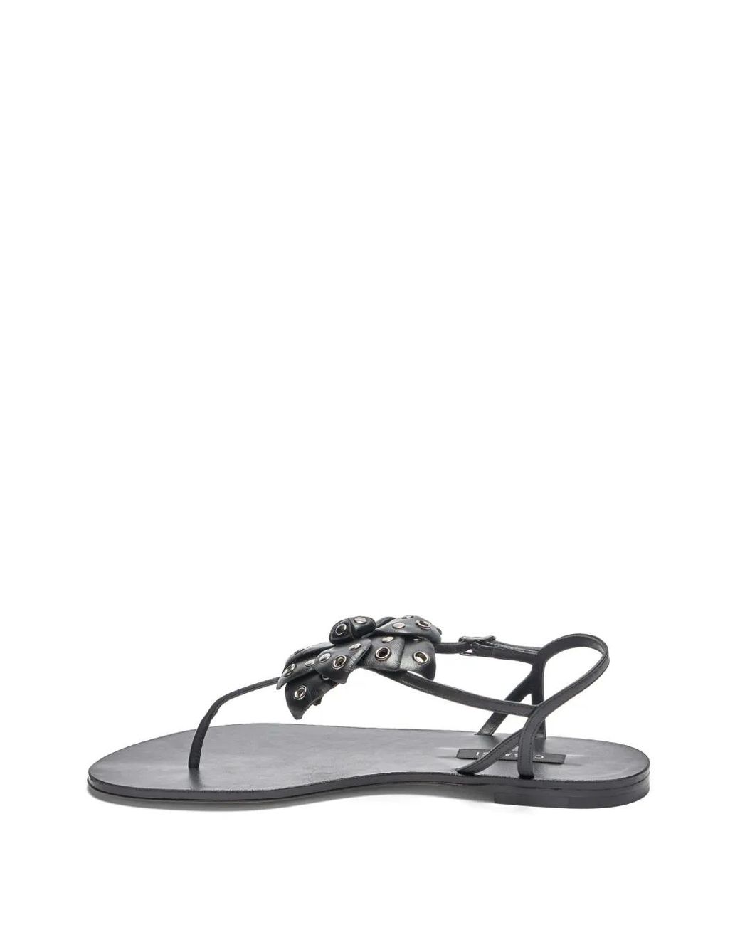 Casadei White Stud-Embellished Flat Sandals
