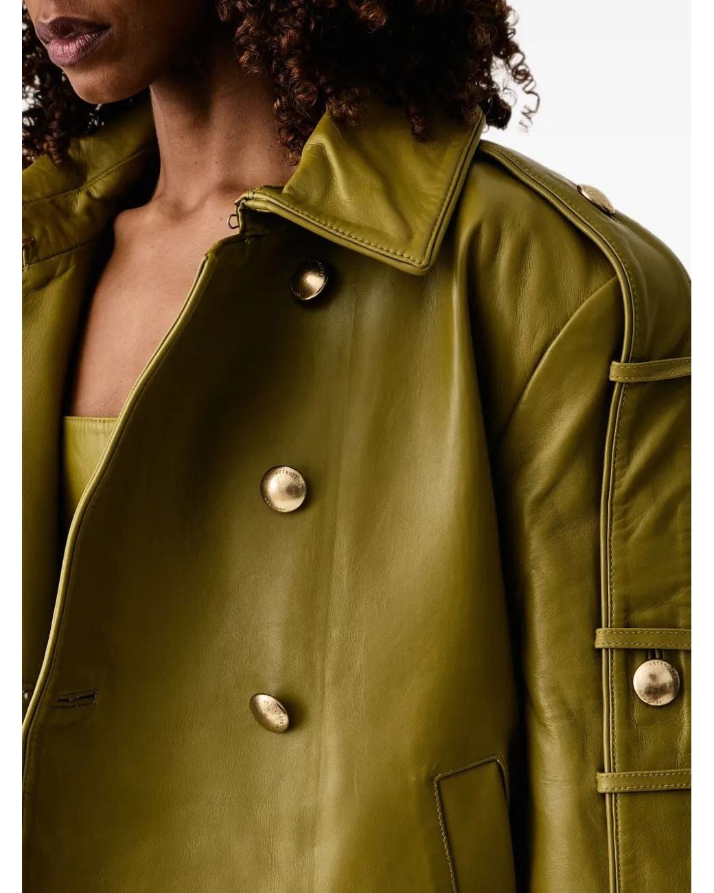 retroféte Green Yseld Leather Jacket