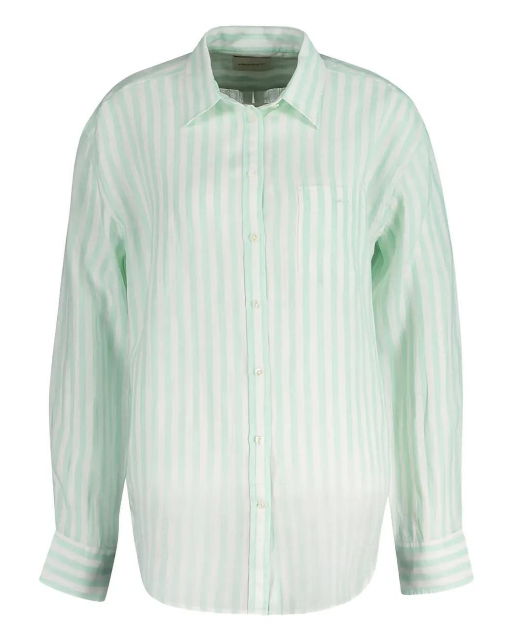 Gant Green Long-Sleeve Striped Shirt