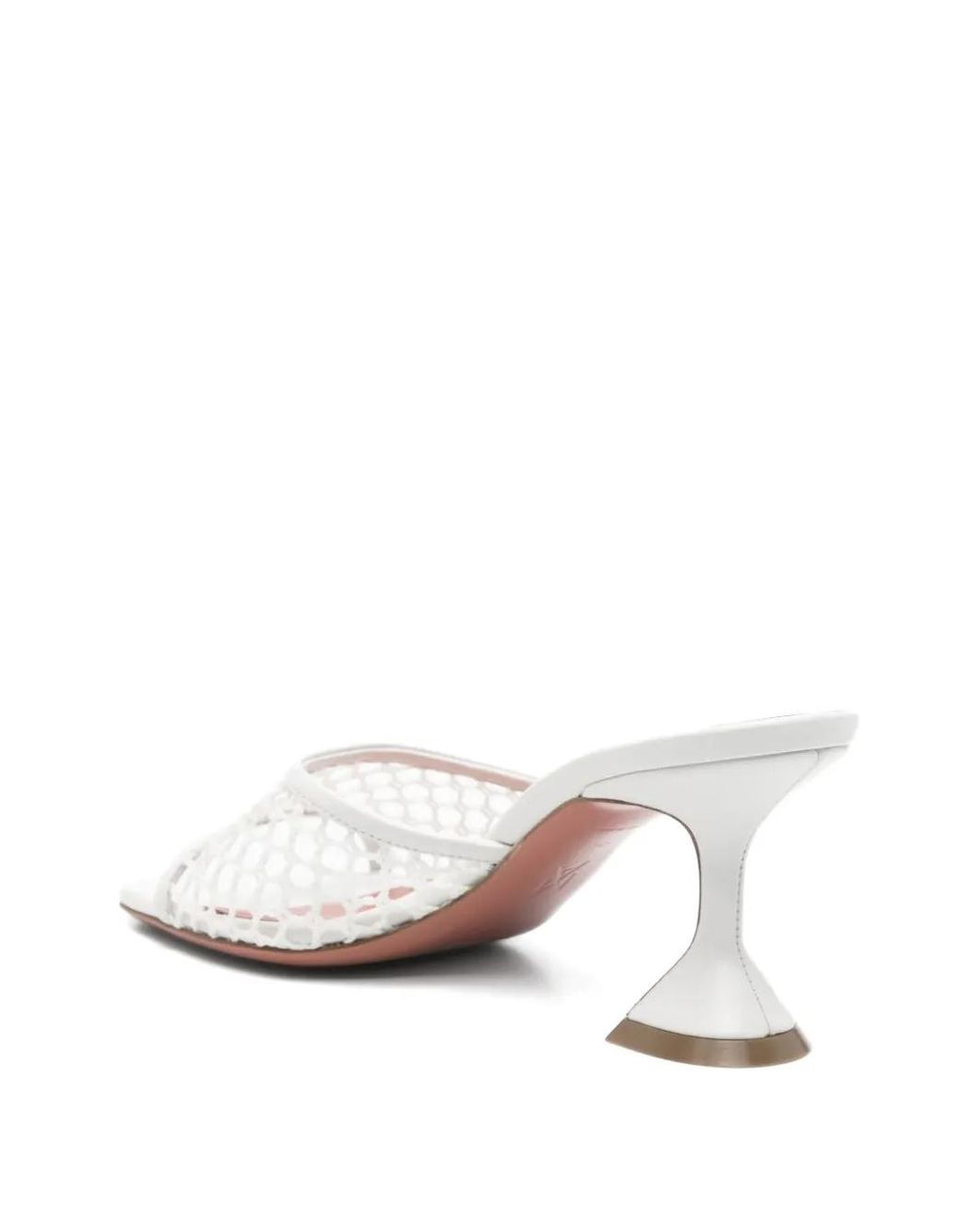 AMINA MUADDI White Lupita Net-Upper Square-Toe Sandals