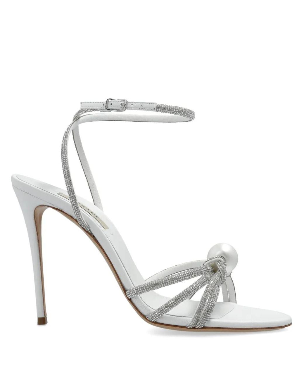Casadei White 100Mm Blade C+C Sandals