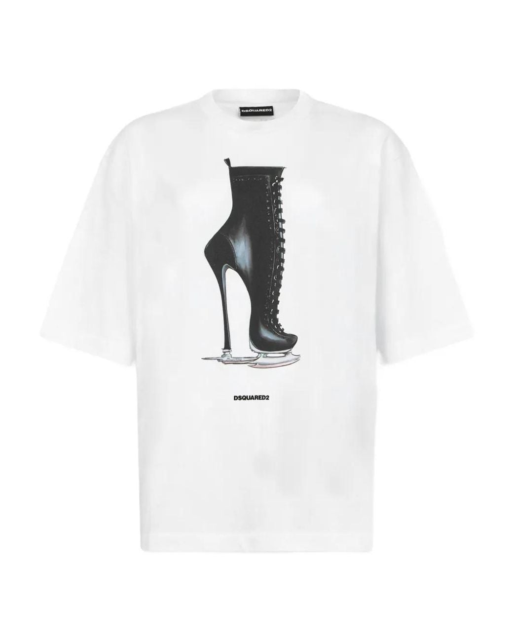 DSquared² White Skate Moss Loose Fit T-Shirt