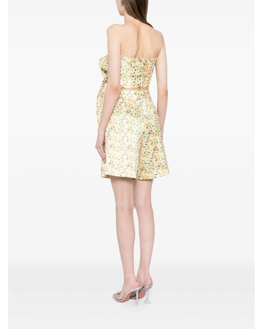 Saiid Kobeisy Yellow Mikado Tailored Top And Shorts Set