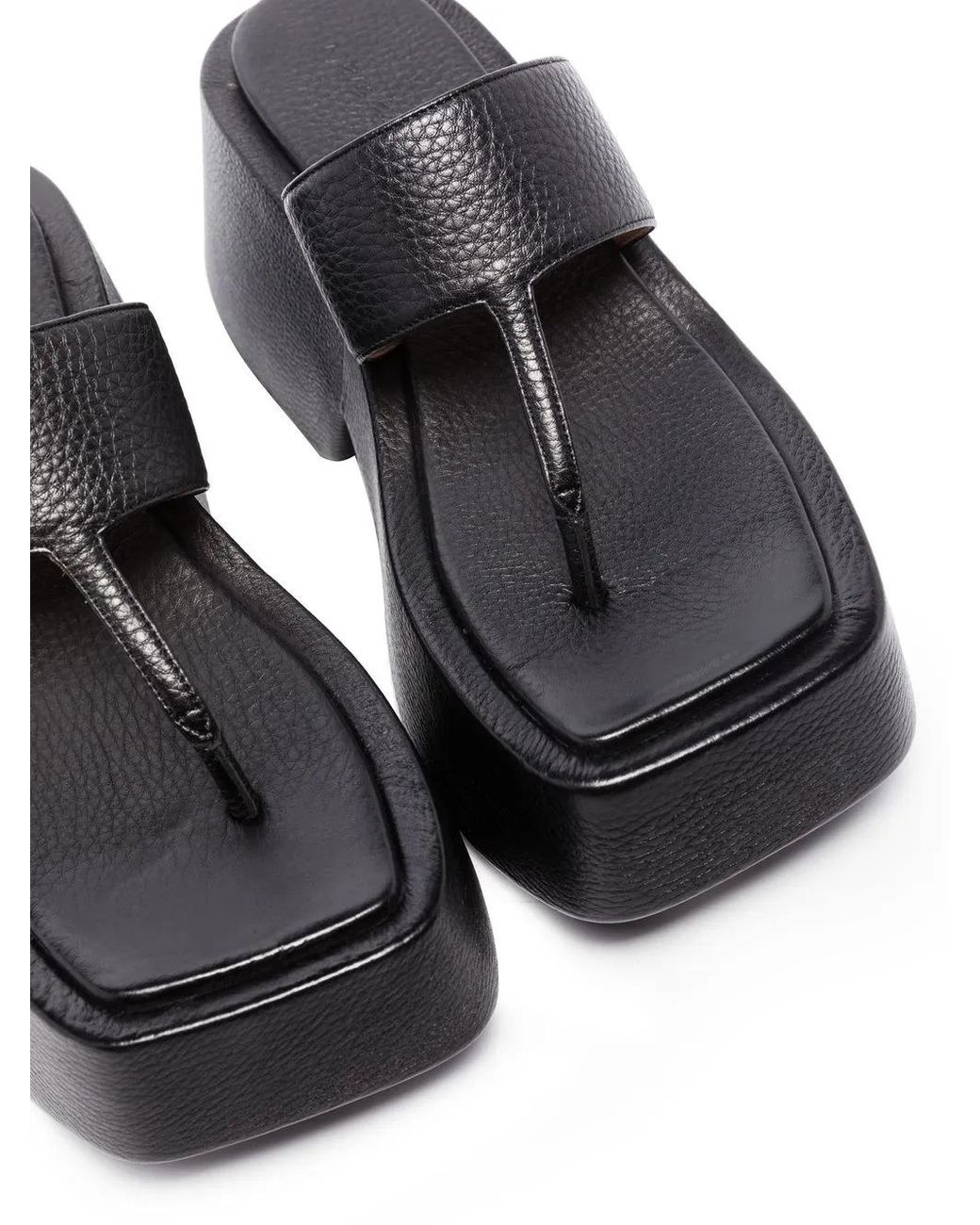 Marsèll Black Flatform Thong Sandals