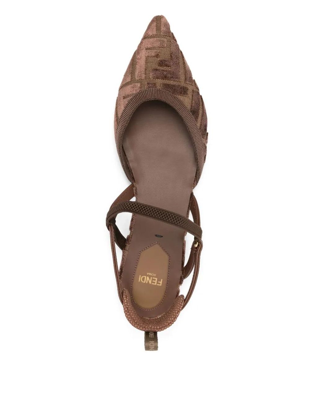 Fendi Brown Ff-Patterned Slingback Pumps