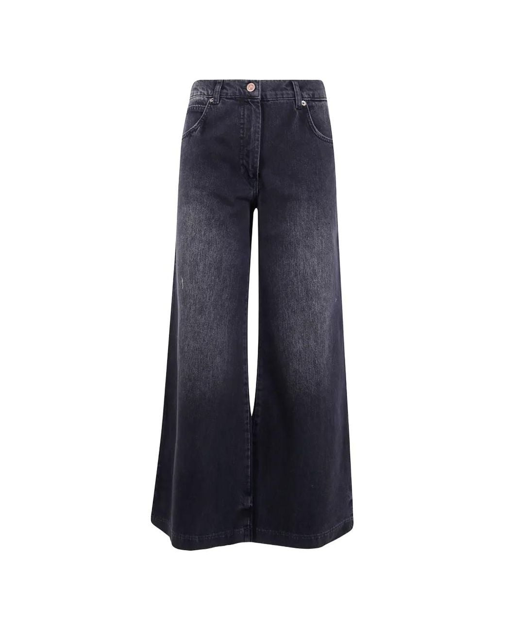 Aspesi Blue Faded Wide-Leg Jeans