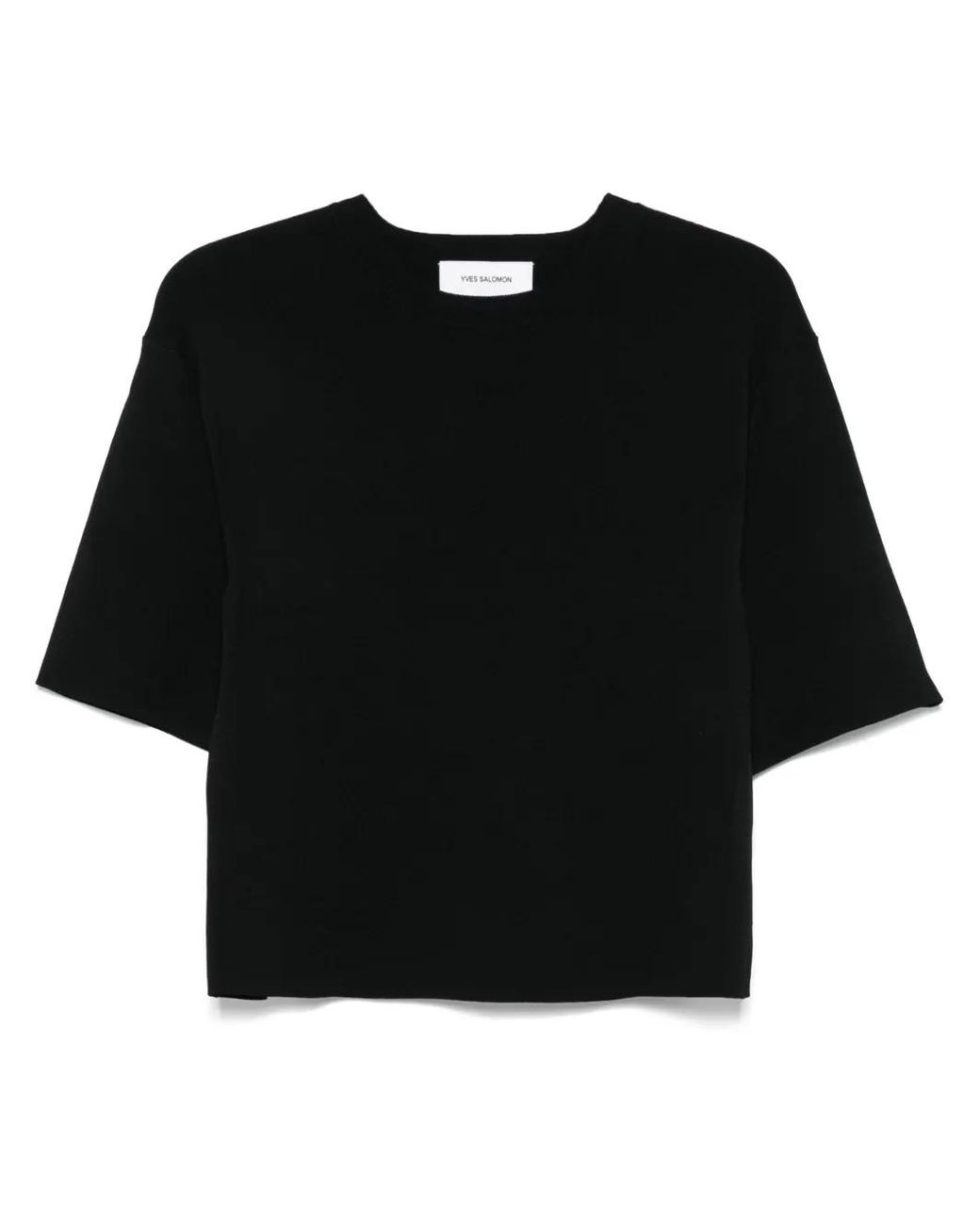 Yves Salomon Black Cropped T-Shirt