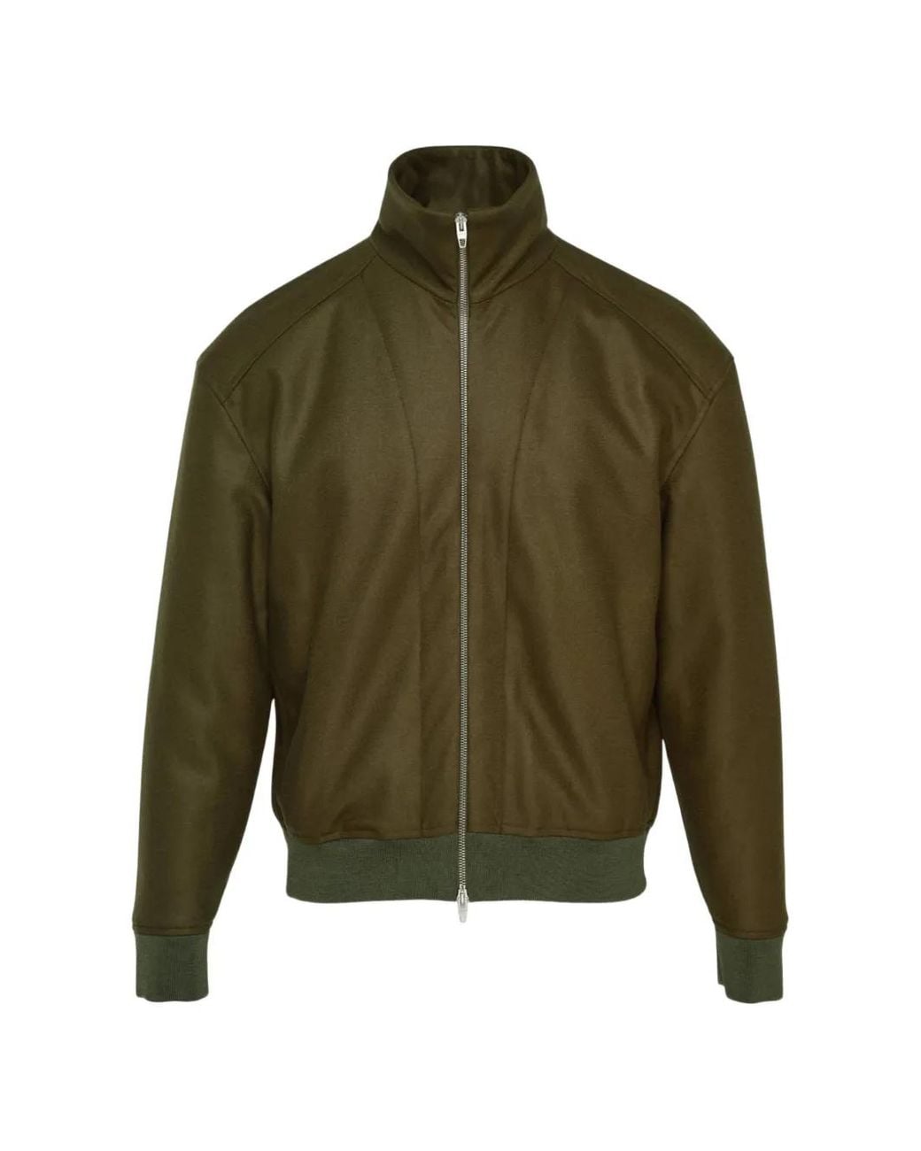 Jil Sander Green Padded Zip-Up Jacket for men